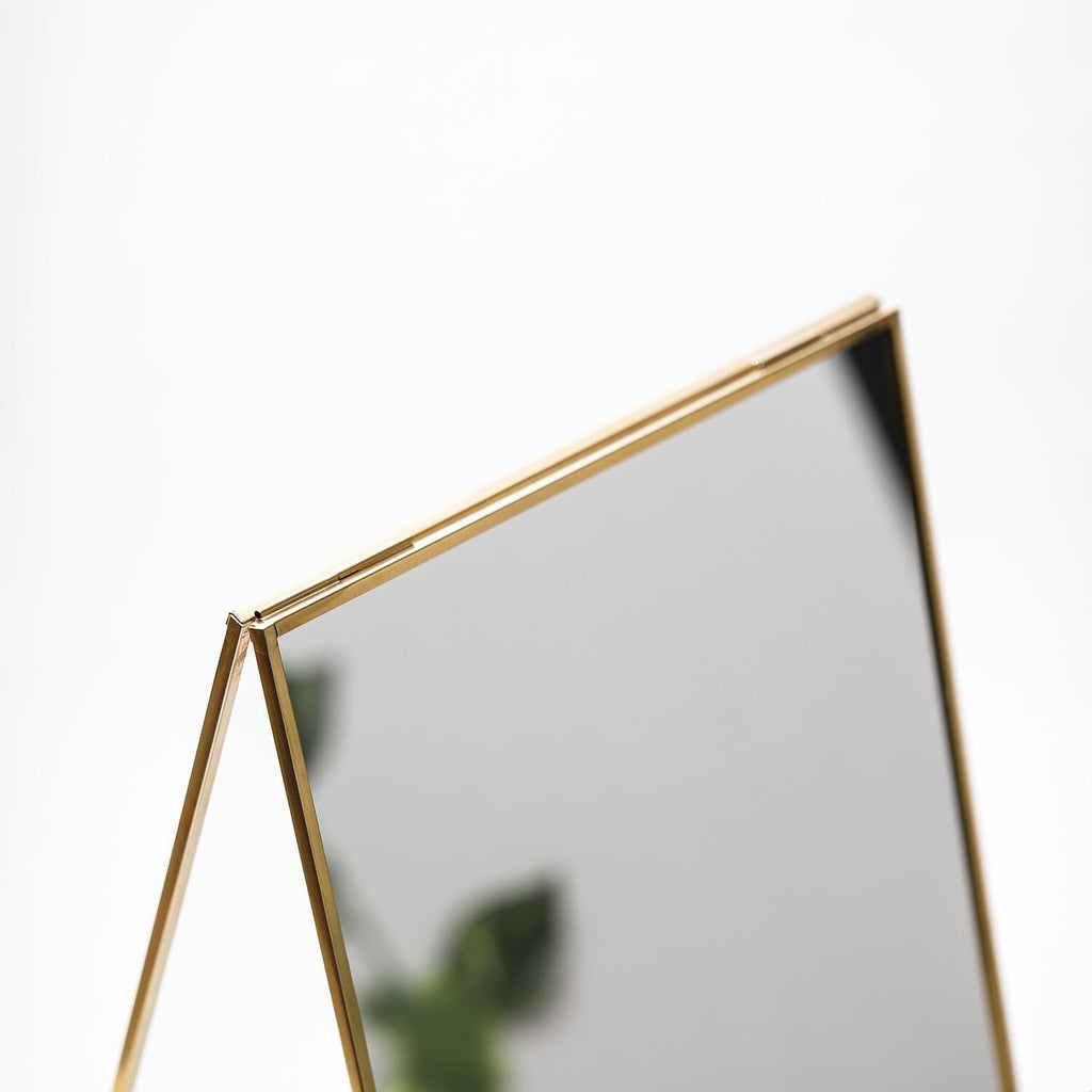 12x8" Makeup Mirror Brass Desktop Tabletop Organizer Portable