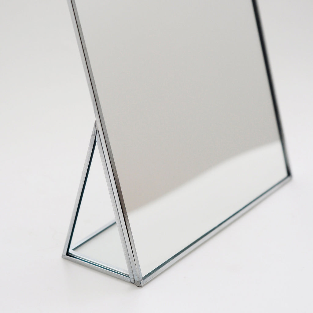12x8" Vanity Makeup Mirror Silver Desktop