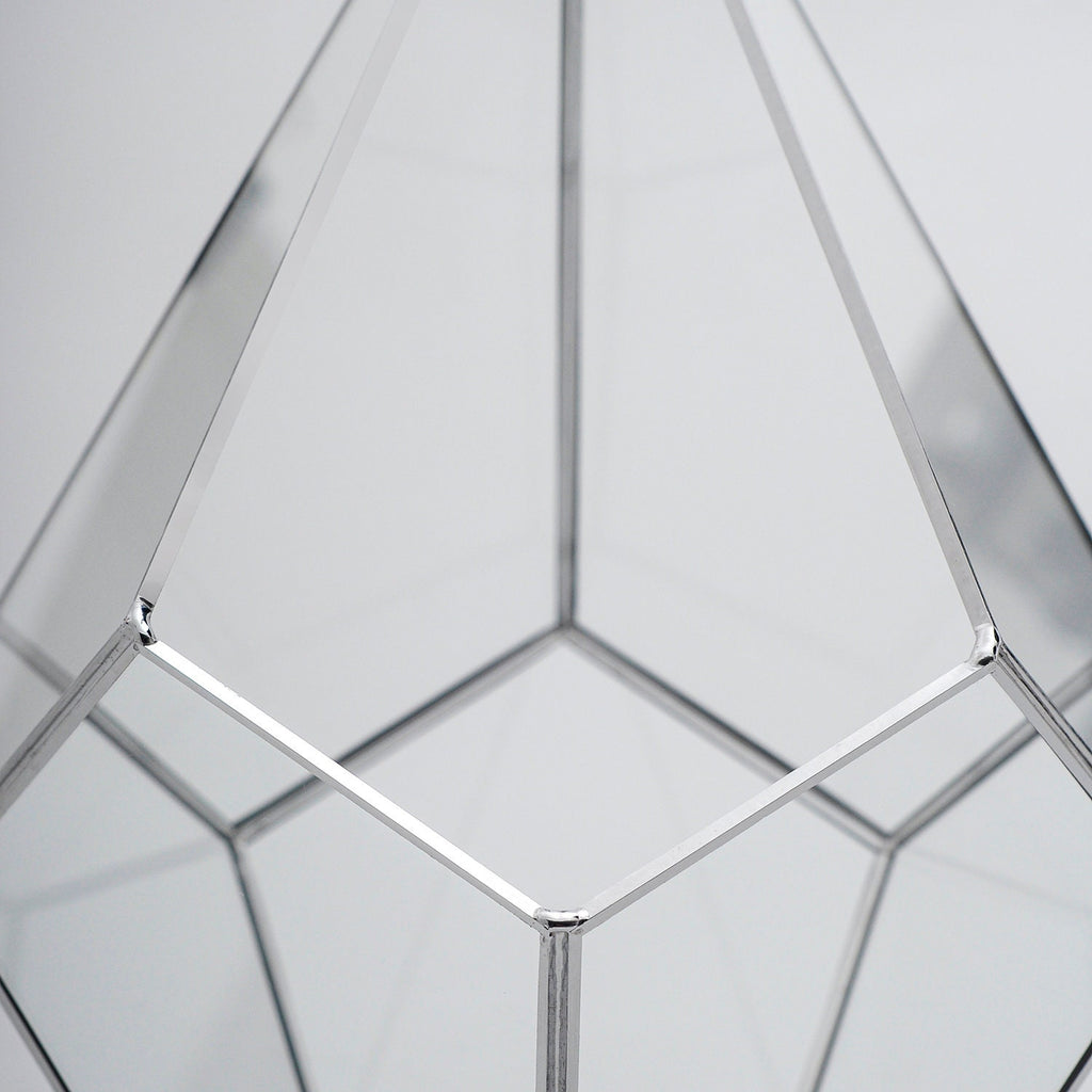 12x9x9" Silver Terrarium Containers Geometric Glass Large For Plants Garden Succulents Wedding Decor Christmas Gift El Crea Designs