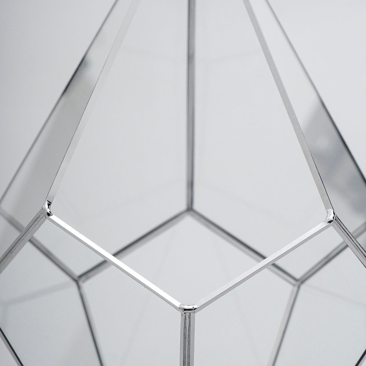 12x9x9" Silver Terrarium Containers Geometric Glass Large For Plants Garden Succulents Wedding Decor Christmas Gift El Crea Designs