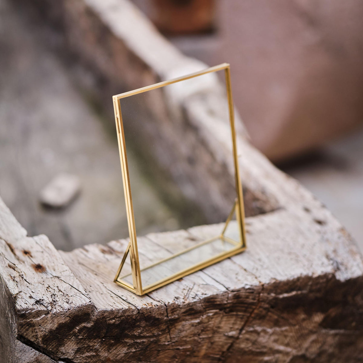 Floating Glass Frame Brass Desktop Photo Picture Double Tabletop Bilderrahmen Horizontal Vertical Pretty Perfect Pressed Flower Arrangement