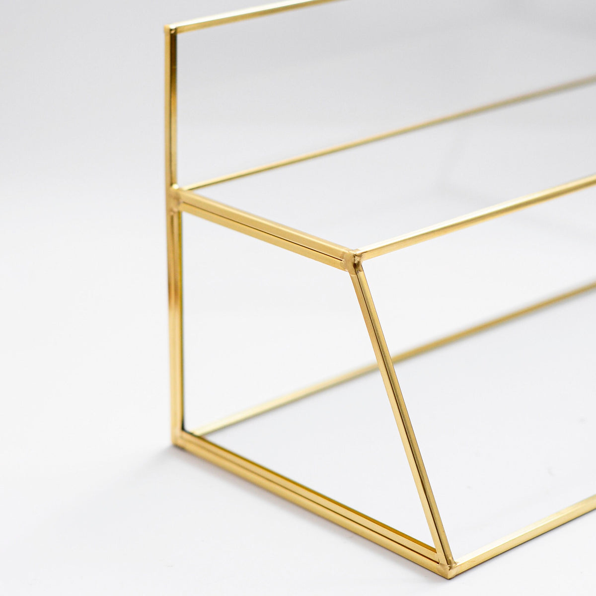 Pen Holder Makeup Jewelry Organizer Box Accessories Gold Brass Glass Wedding Keepsake Geometric Reception 12x7x6" Christmas Gift
